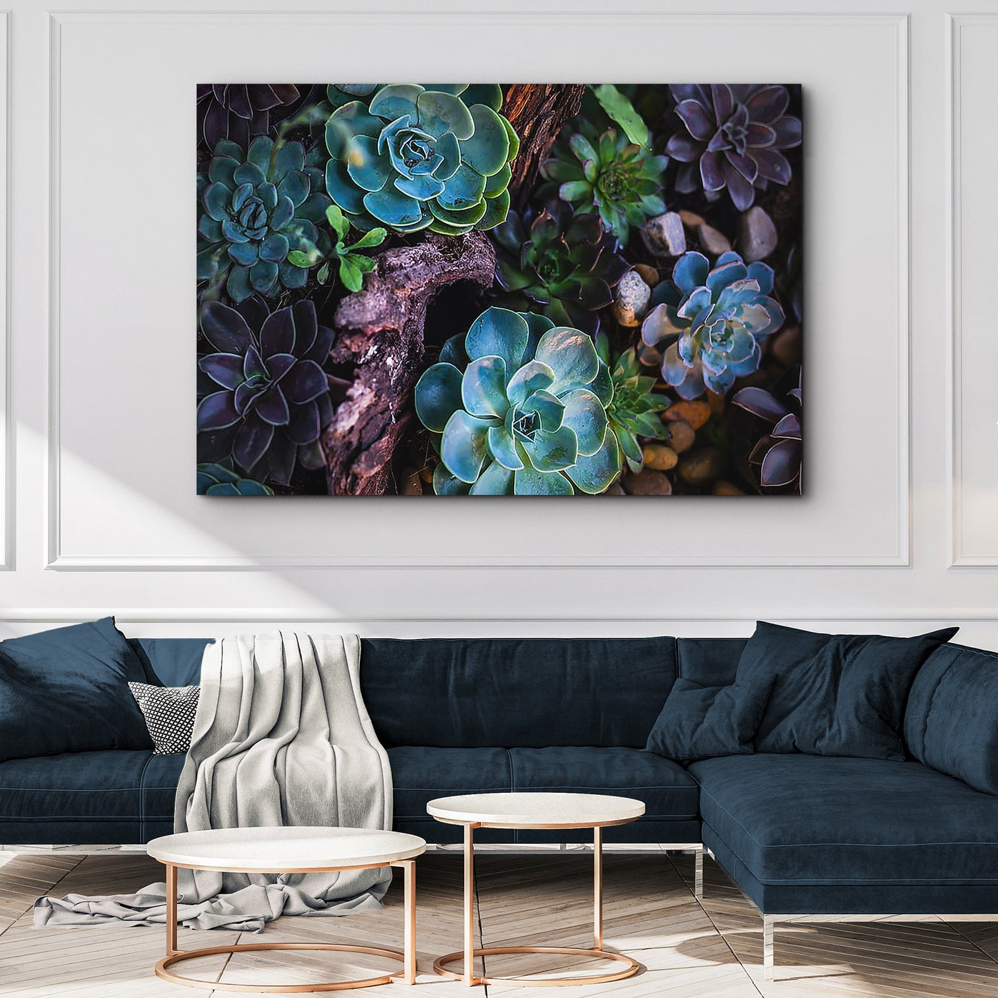 Green And Purple Succulents Canvas Wall Art Style 2 - Image by Tailored Canvases