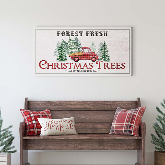 Forest Fresh Christmas Tree Farm Sign | Customizable Canvas - Image by Tailored Canvases