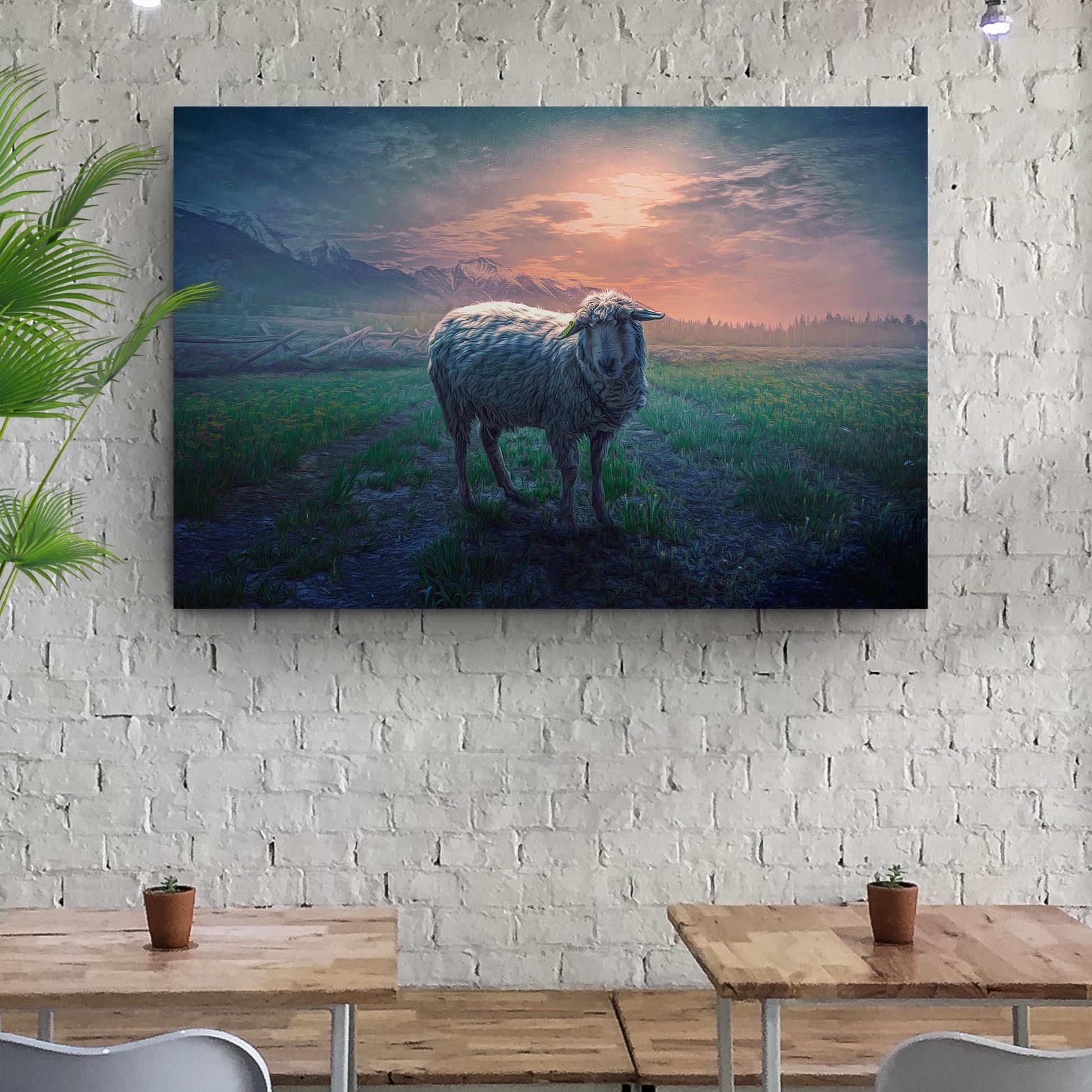 Lone Sheep Canvas Wall Art Style 2 - Image by Tailored Canvases