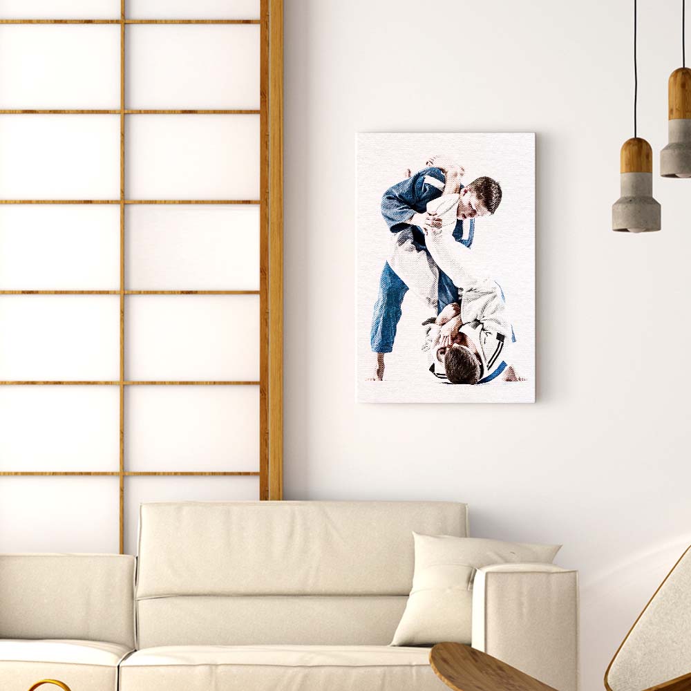 Jiu Jitsu Face Off Canvas Wall Art Style 1 - Image by Tailored Canvases