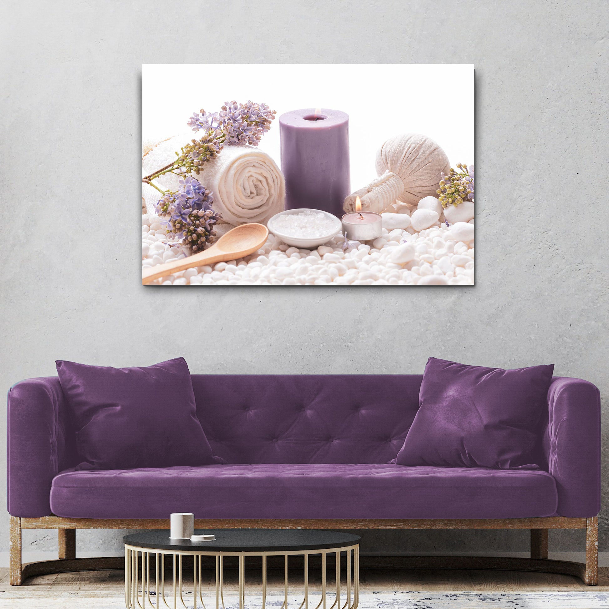 Flowers Lilac Spa Canvas Wall Art - Image by Tailored Canvases