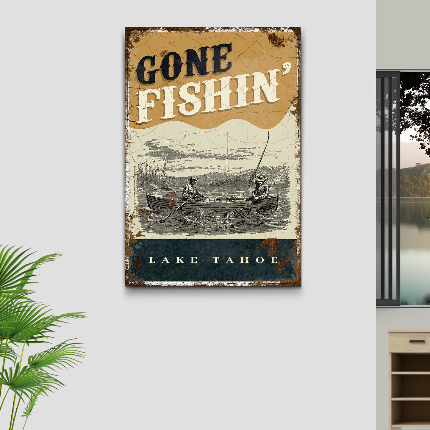 Gone Fishin' Portrait Canvas (READY TO HANG) - Wall Art Image by Tailored Canvases