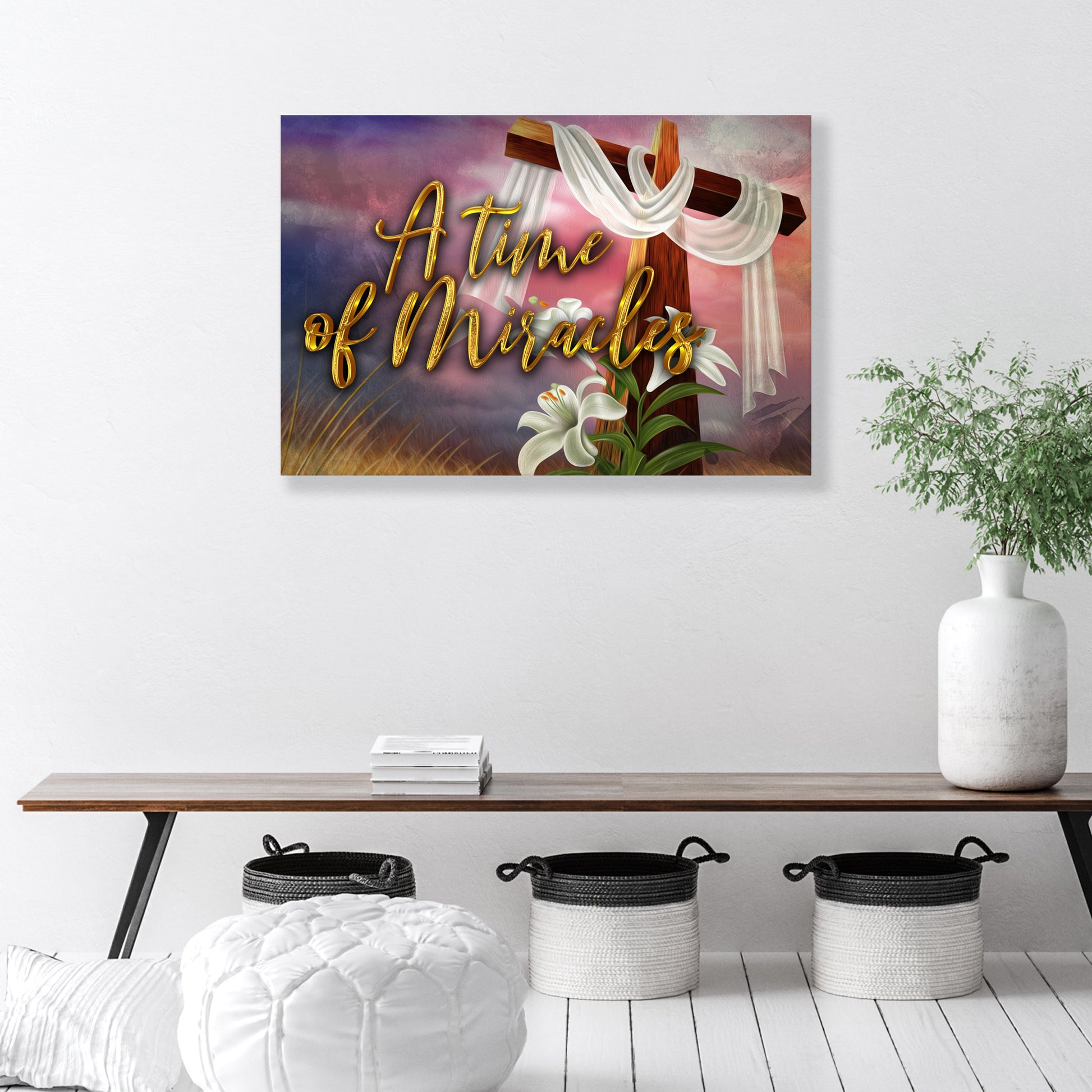 Easter A Time Of Miracles Sign - Image by Tailored Canvases