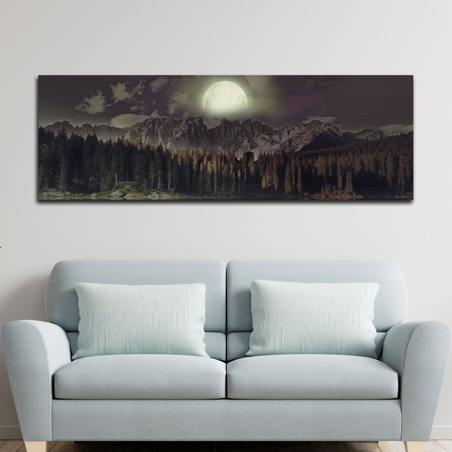 Full Moon Setting Canvas Wall Art Style 2 - Image by Tailored Canvases