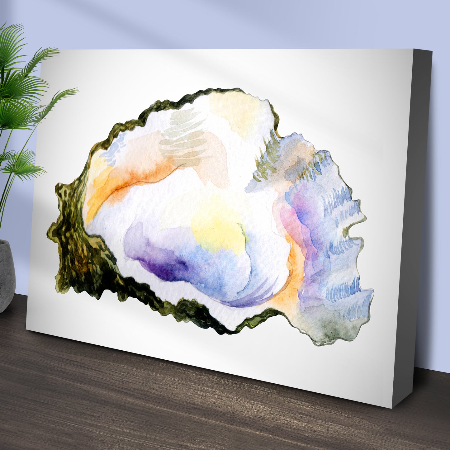 Oyster Watercolor Canvas Wall Art Style 2 - Image by Tailored Canvases
