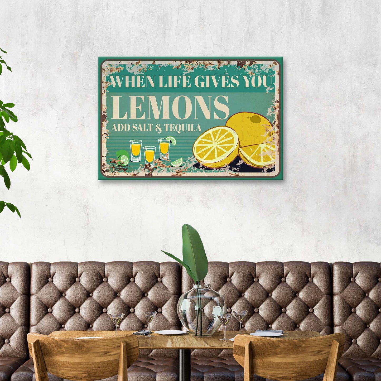 When Life Gives You Lemons Old Rustic Paper Sign  - Image by Tailored Canvases