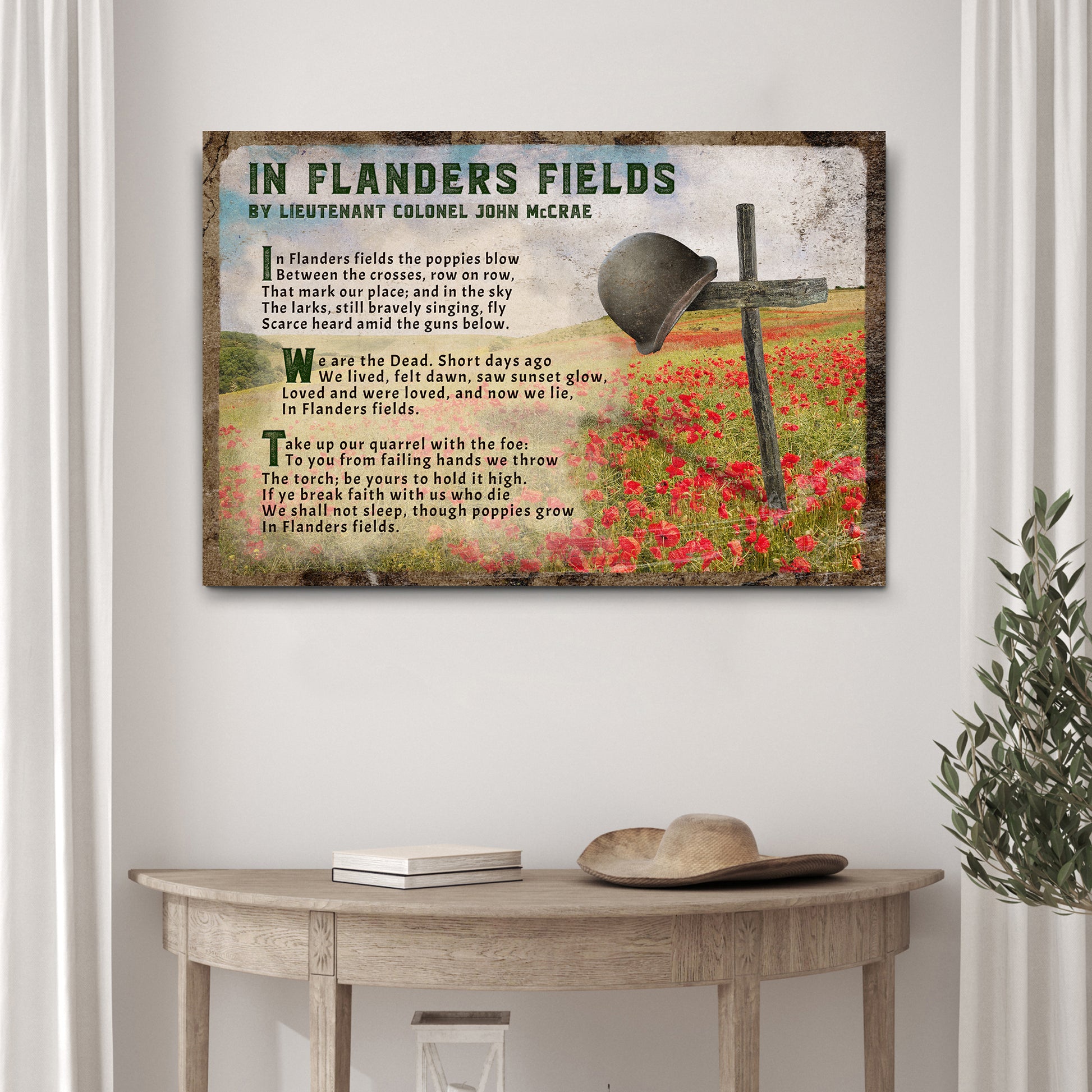 In Flanders Fields John Mccrae Remembrance Day Wall Art 