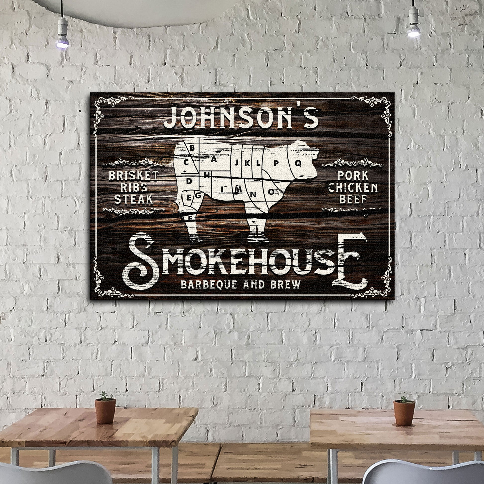 Smokehouse Barbeque And Brew Sign Style 2 - Image by Tailored Canvases