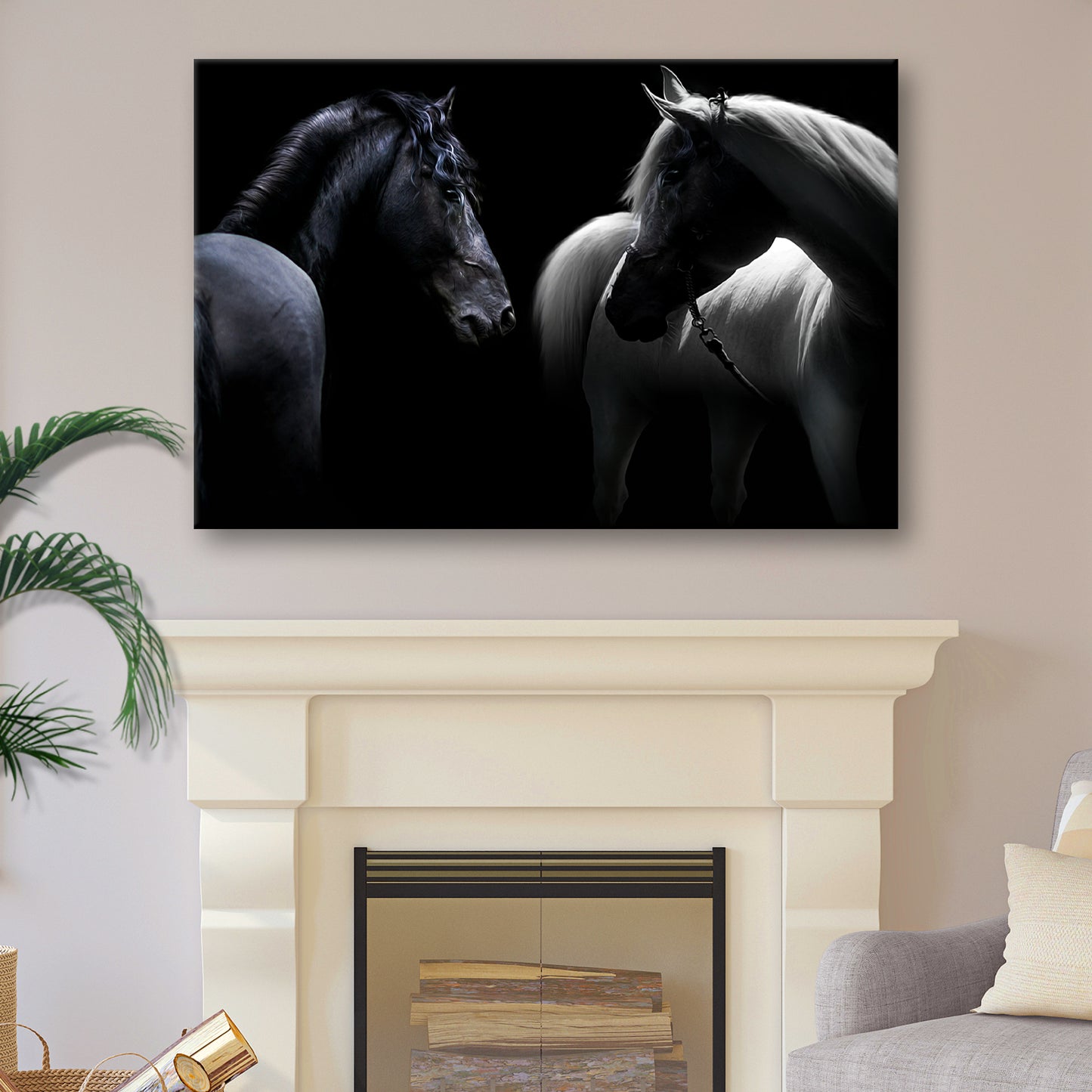 Monochromatic Horses Canvas Wall Art Style 2 - Image by Tailored Canvases
