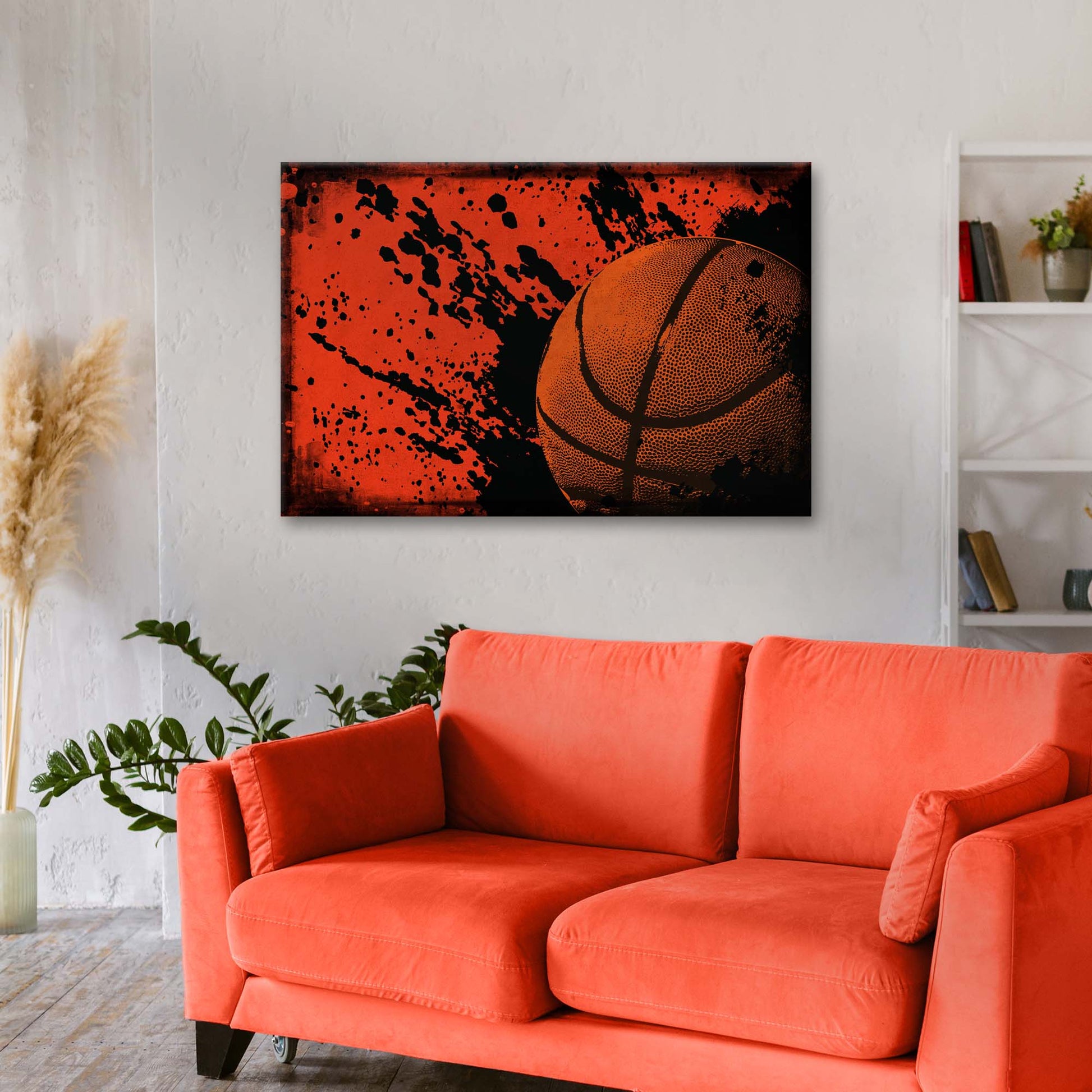Basketball Grunge Canvas Wall Art - Image by Tailored Canvases
