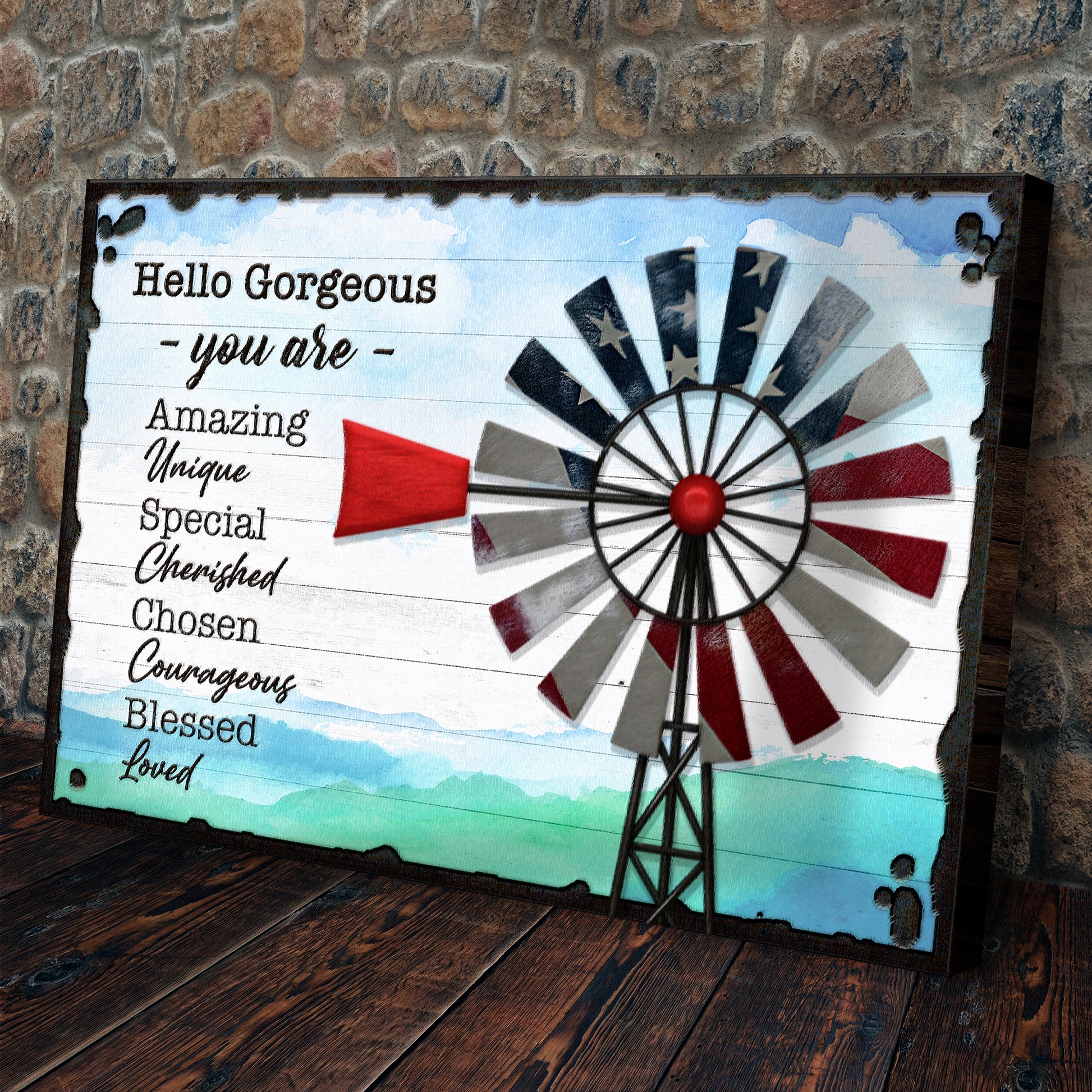Hello Gorgeous Sign Style 2 - Image by Tailored Canvases