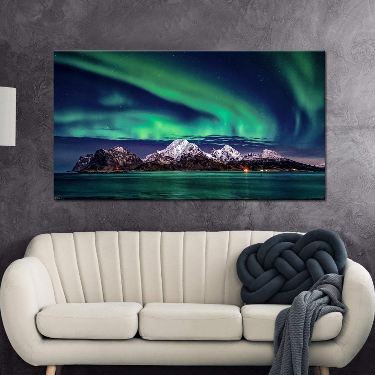 Lake And Northern Lights Canvas Wall Art Style 2 - Image by Tailored Canvases