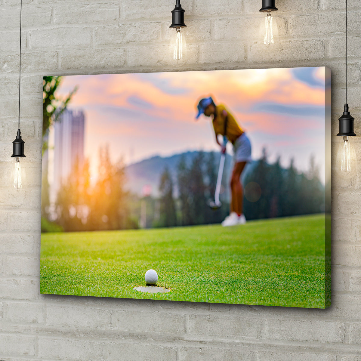 Golf Ball Strike Canvas Wall Art Style 2 - Image by Tailored Canvases