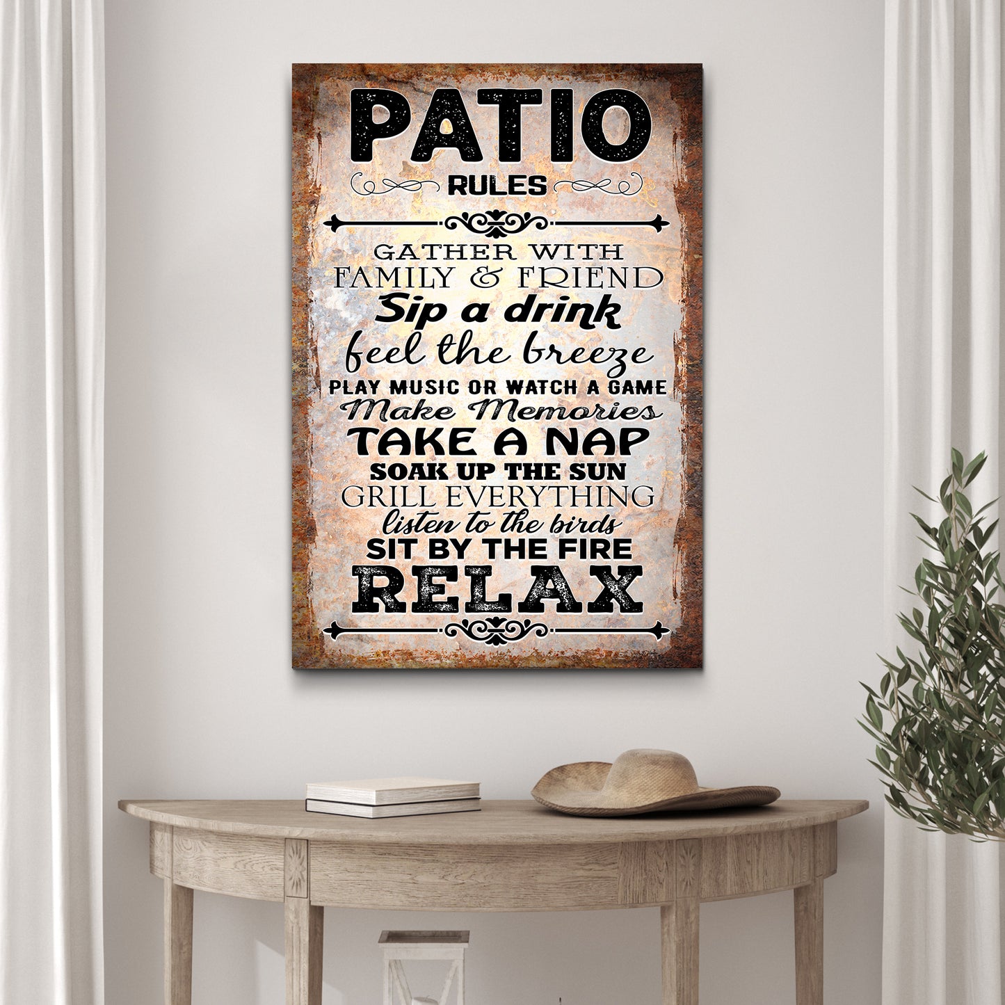 Patio Rules Sign II Style 1 - Image by Tailored Canvases