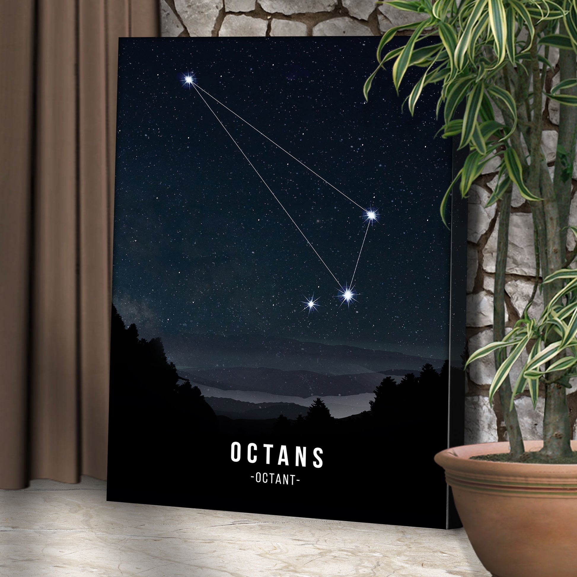 Octans Constellation Canvas Wall Art Style 2 - Image by Tailored Canvases