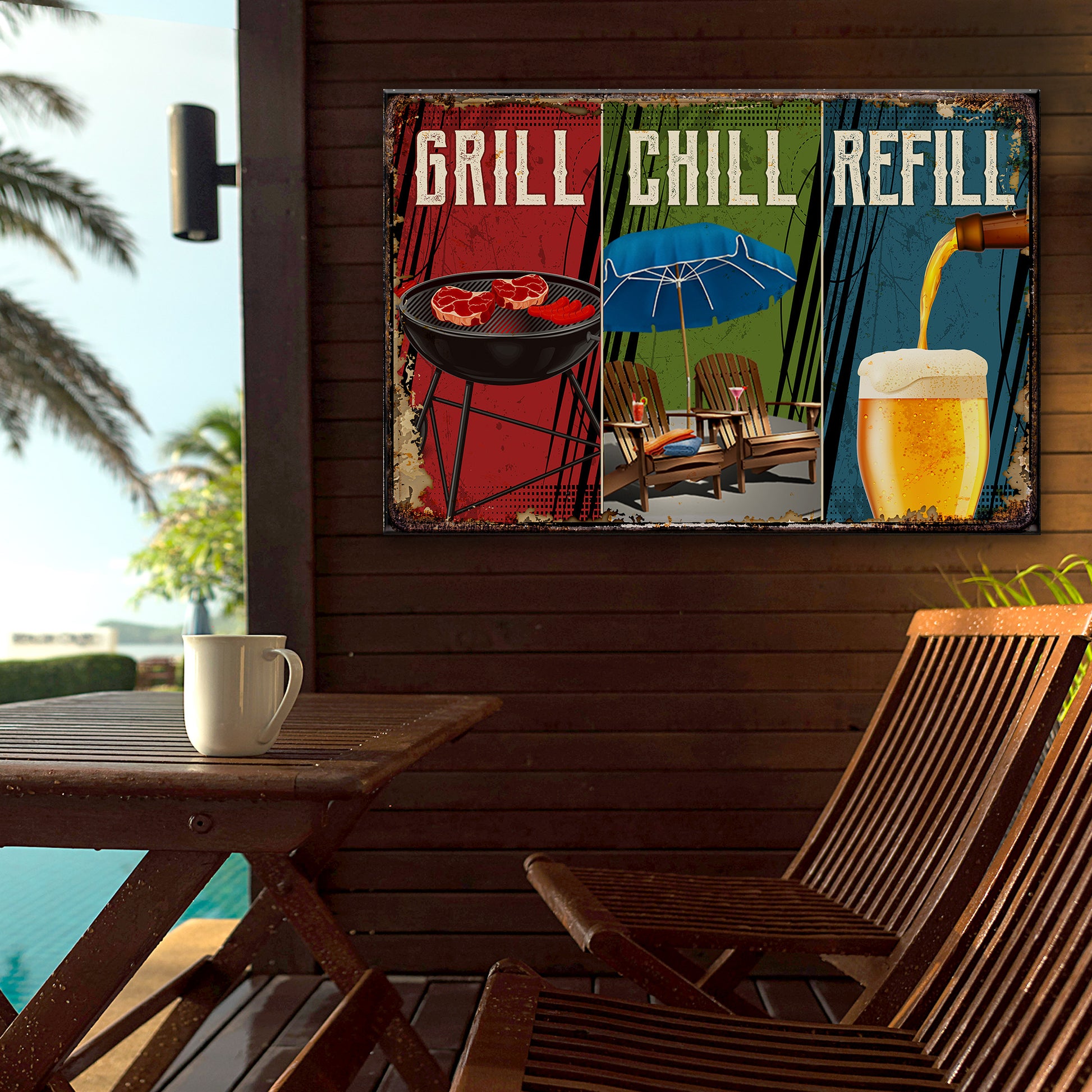 Grill Chill Refill Sign Style 2 - Image by Tailored Canvases