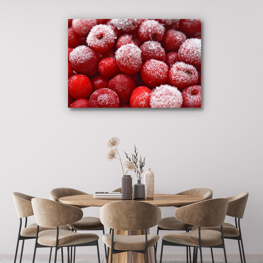 Fruits Cherry Frozen Berries Canvas Wall Art Style 2 - by Tailored Canvases