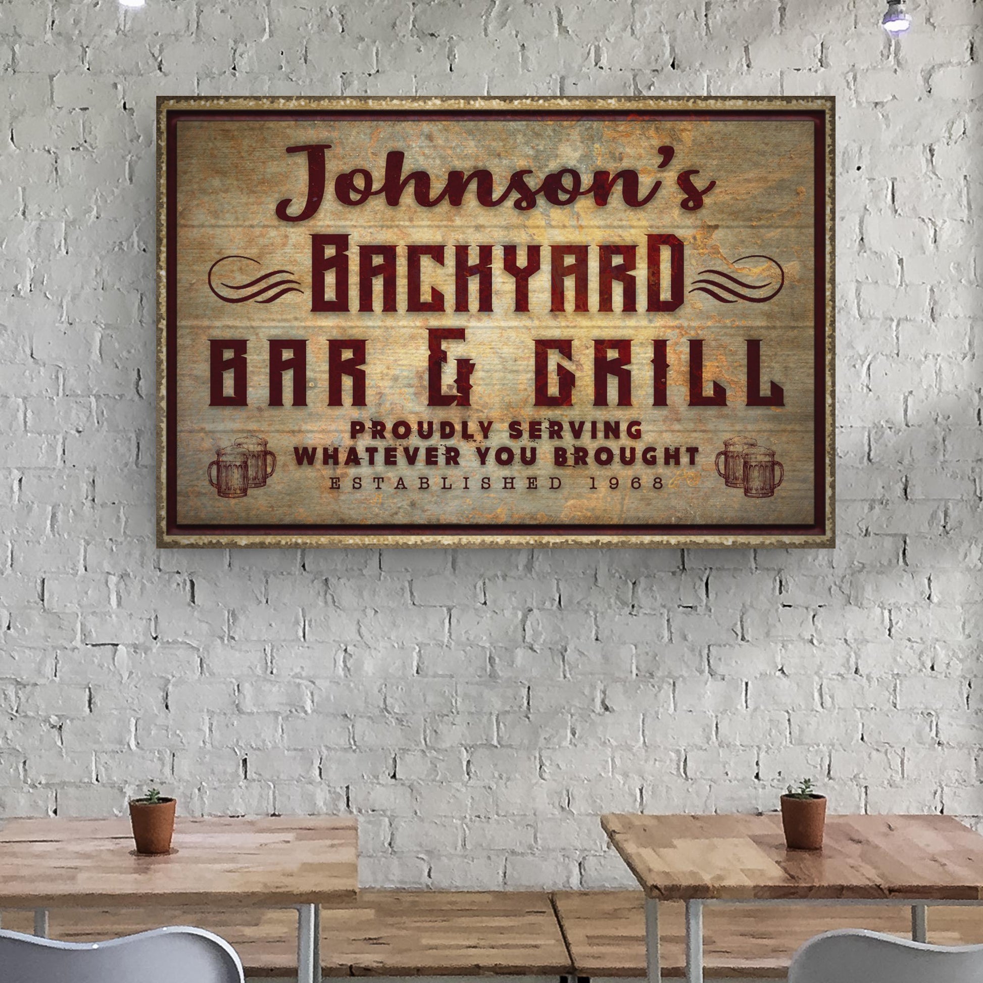 Backyard Bar & Grill Sign VII Style 2 - Image by Tailored Canvases