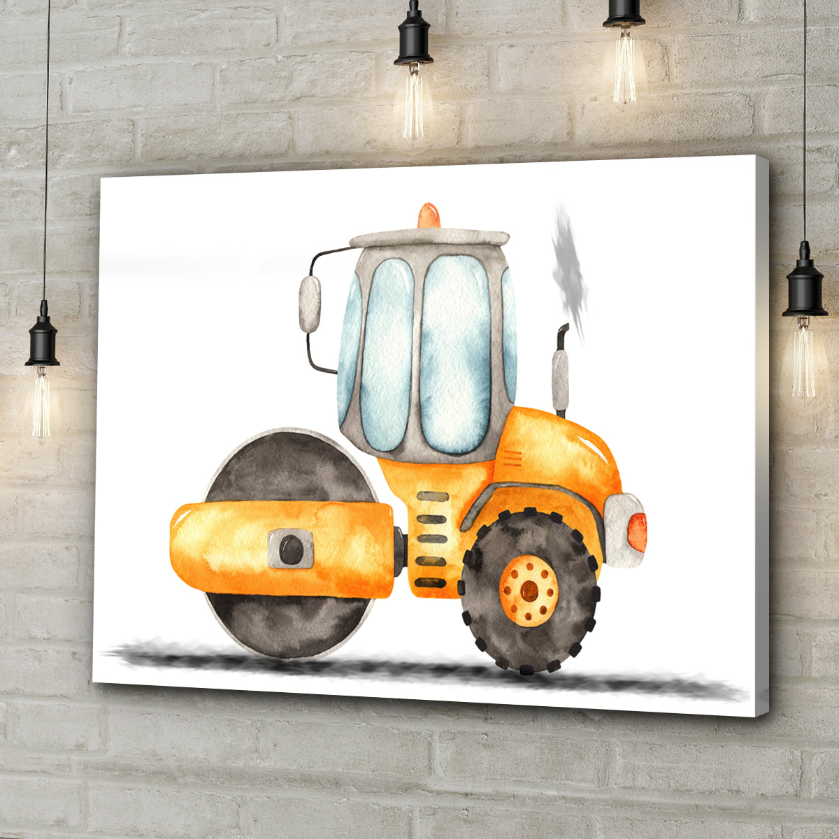 Construction Truck Steam Roller Canvas Wall Art Style 2 - Image by Tailored Canvases