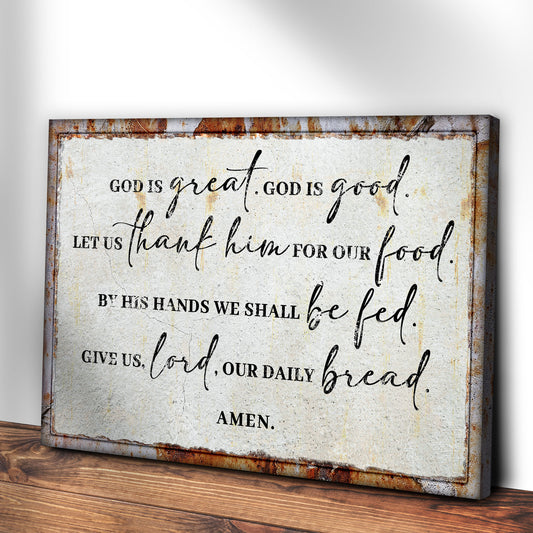 God Is Great God Is Good Prayer Sign II Style 2 - Image by Tailored Canvases