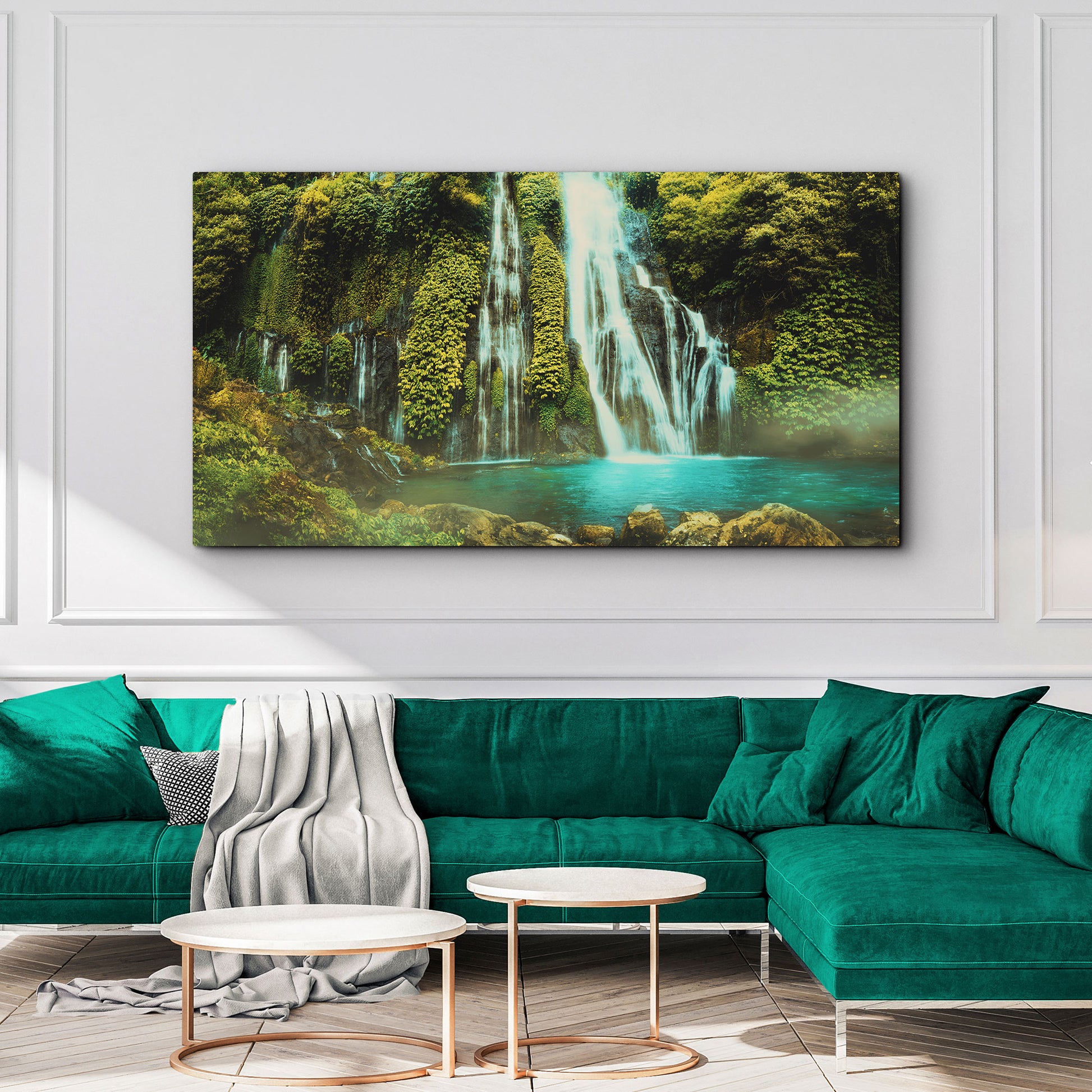 Jungle Waterfalls Canvas Wall Art Style 2 - Image by Tailored Canvases