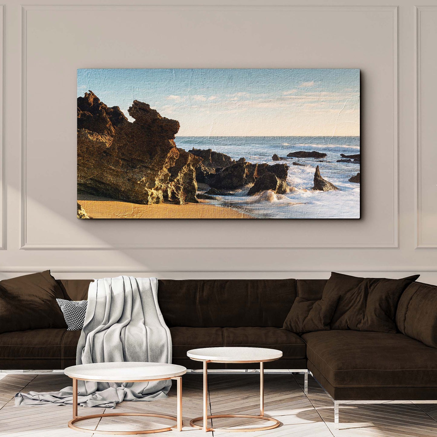Sunset At California Beach Canvas Wall Art Style 1 - Image by Tailored Canvases