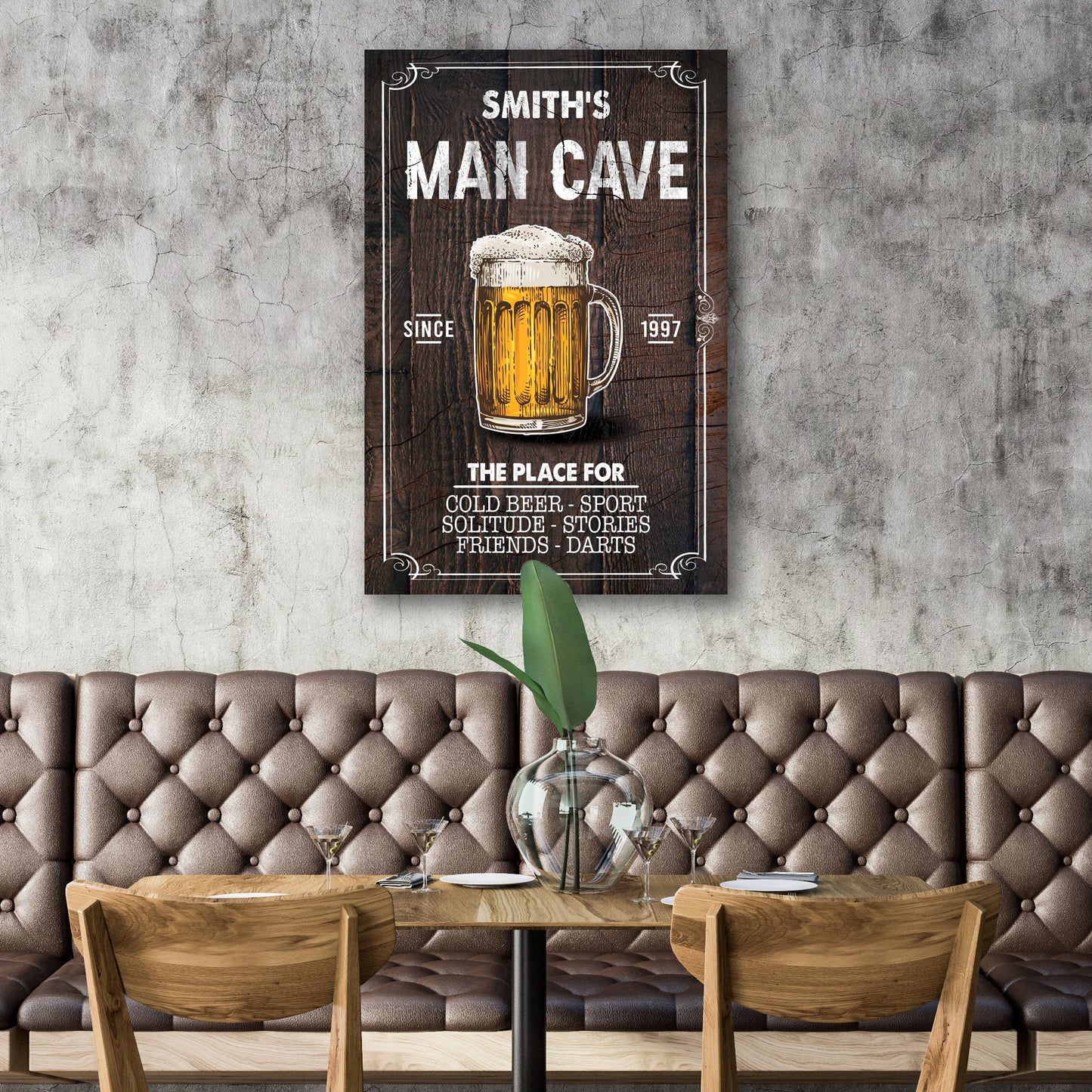 Man Cave The Place For Cold Beer, Solitude, Friends Sign