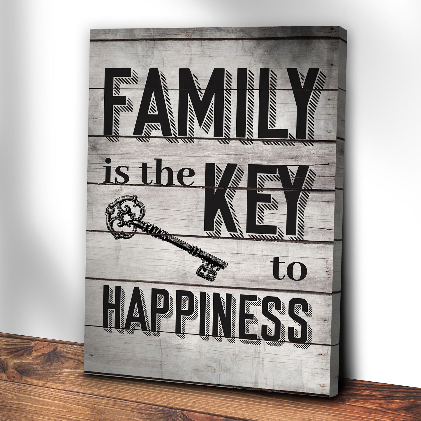 Family Is The Key To Happiness Sign II Style 2 - Image by Tailored Canvases