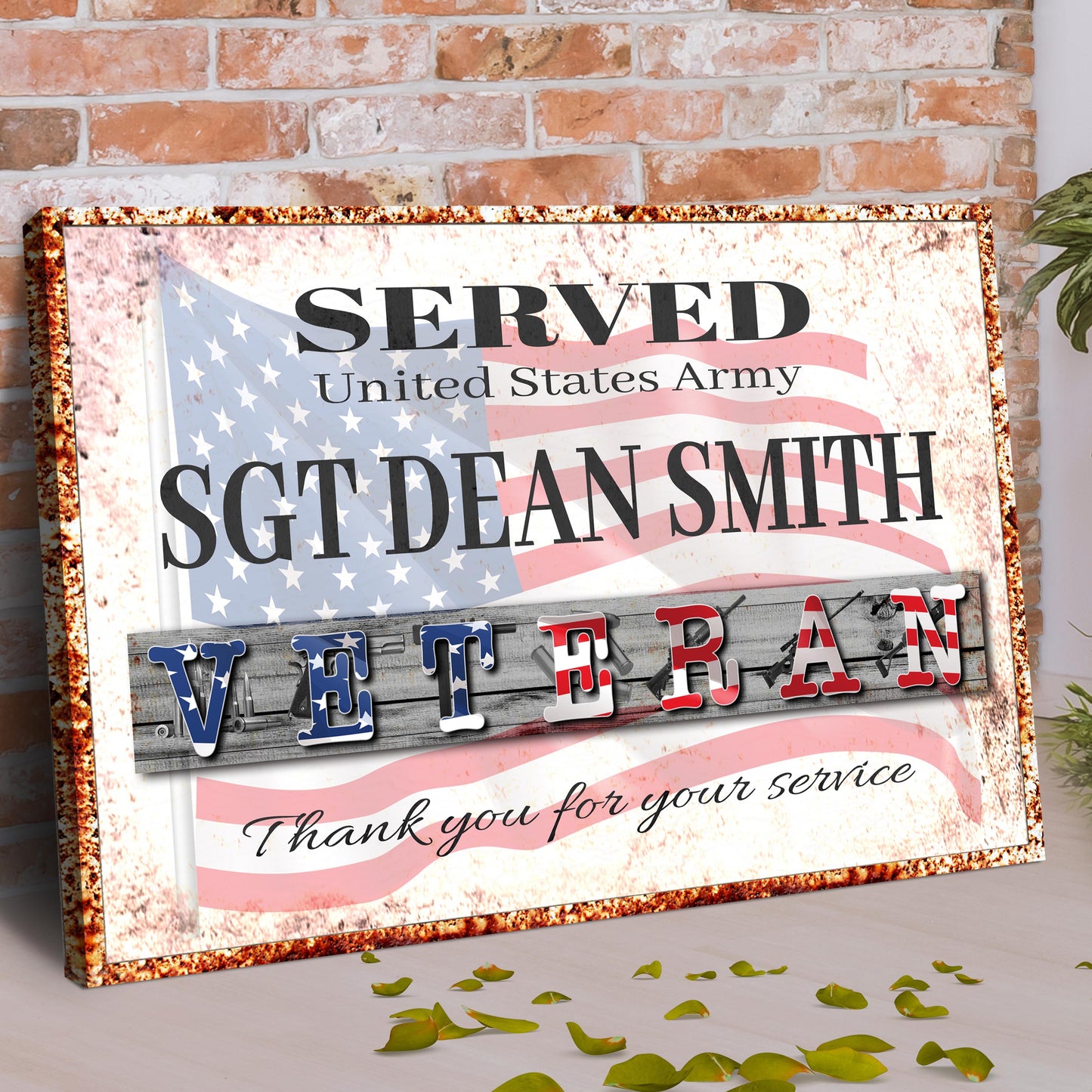 Thank You For Your Service Veterans Sign | Customizable Canvas Style 2 - Image by Tailored Canvases