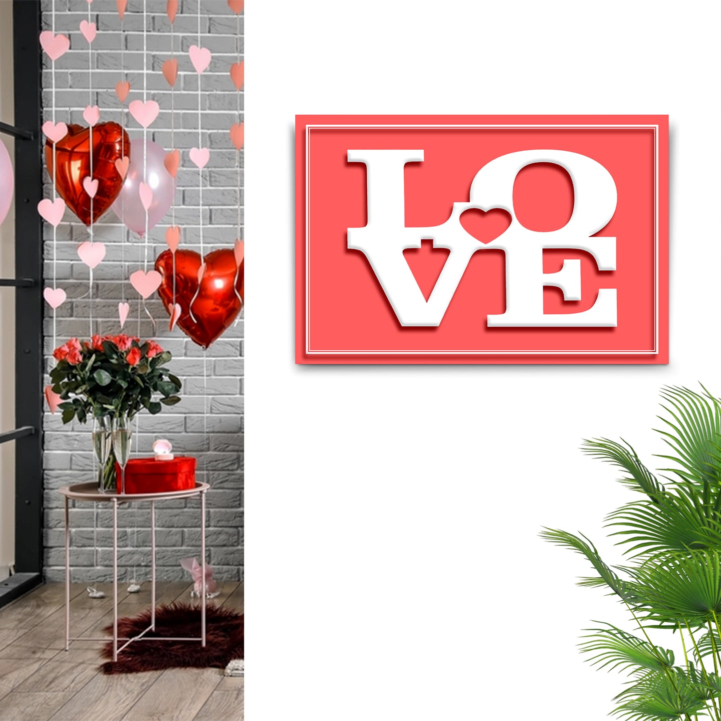Valentine Love Illustration Sign Style 1 - Image by Tailored Canvases