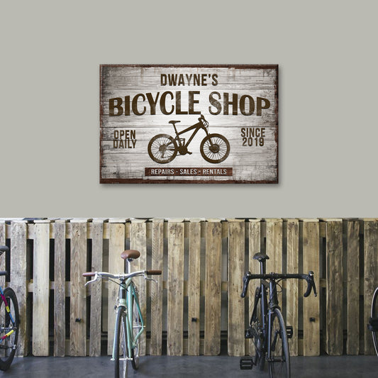 Custom Bike Shop Sign III - Image by Tailored Canvases