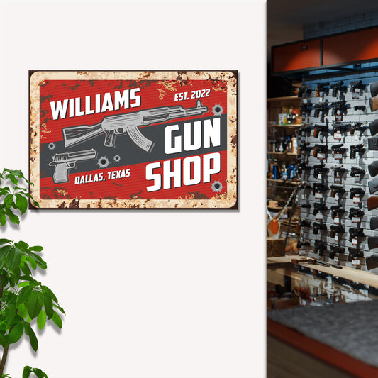 Custom Gun Shop Sign II - Image by Tailored Canvases