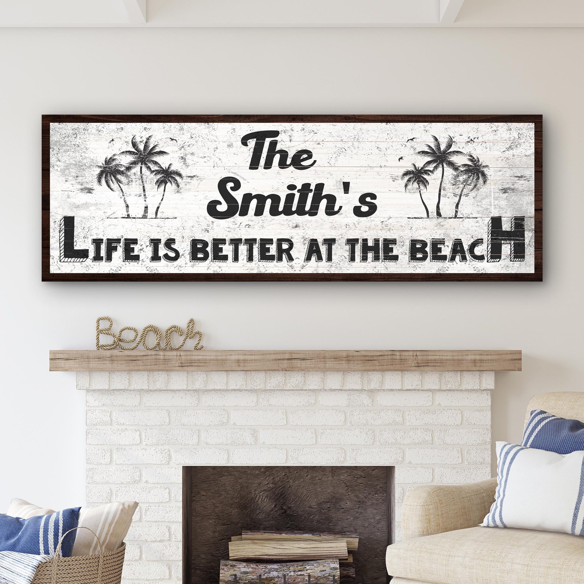 Life Is Better At The Beach Sign II Style 1 - Image by Tailored Canvases