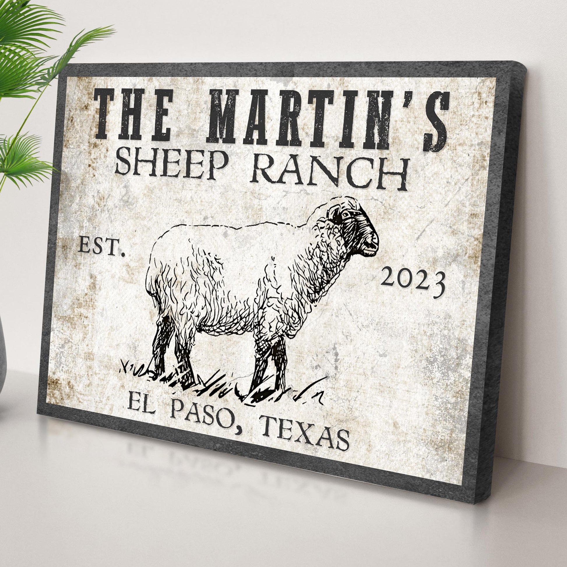 Sheep Ranch Sign II  Style 2 - Image by Tailored Canvases