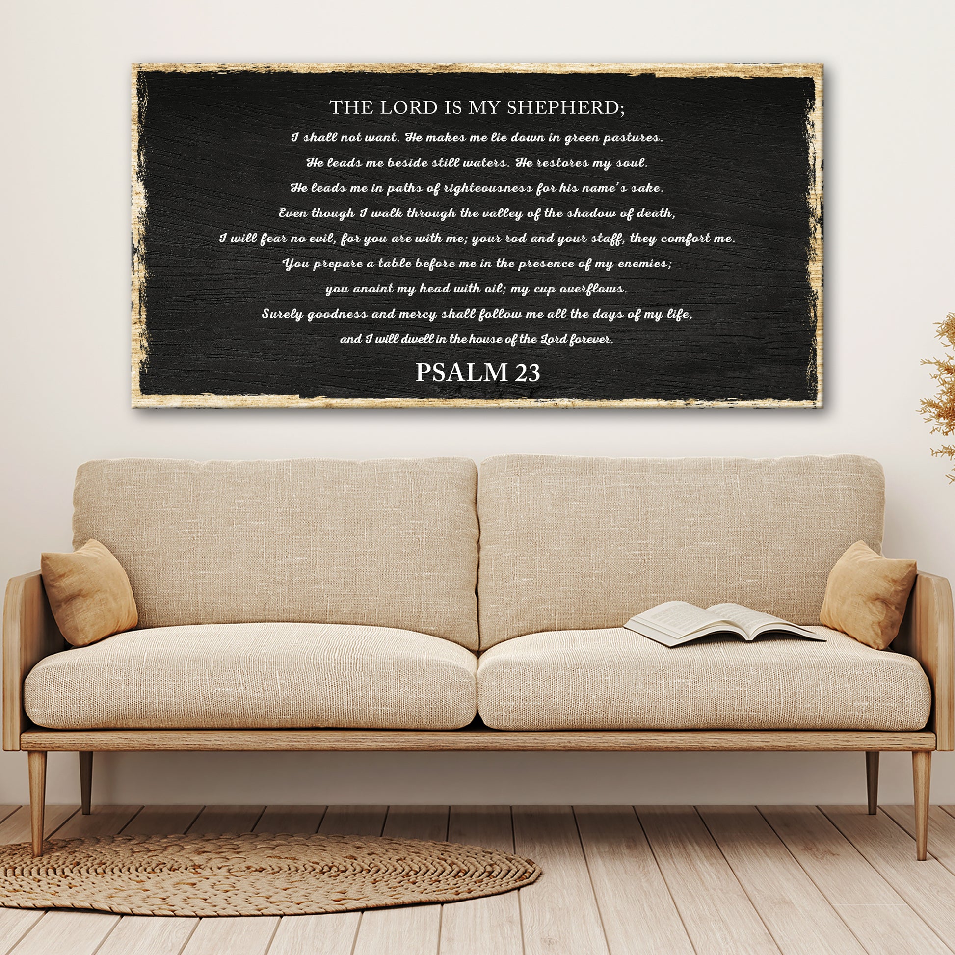 Psalm 23 - The Lord Is My Shepherd Sign Style 2 - Image by Tailored Canvases
