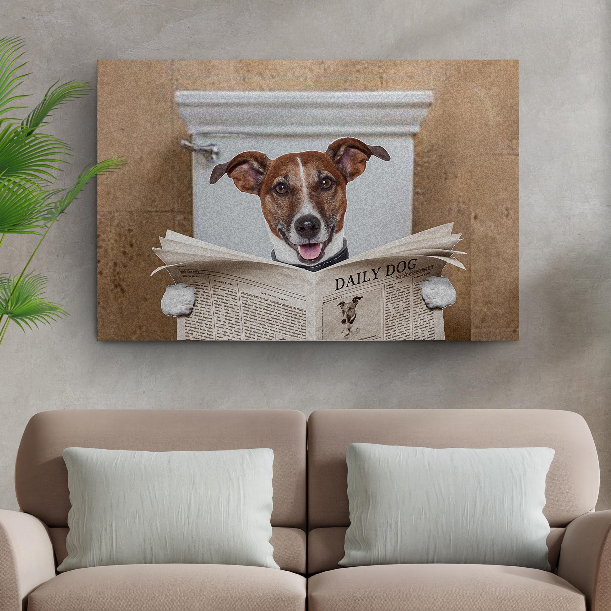 Dog Reading The Newspaper Canvas Wall Art II - Image by Tailored Canvases