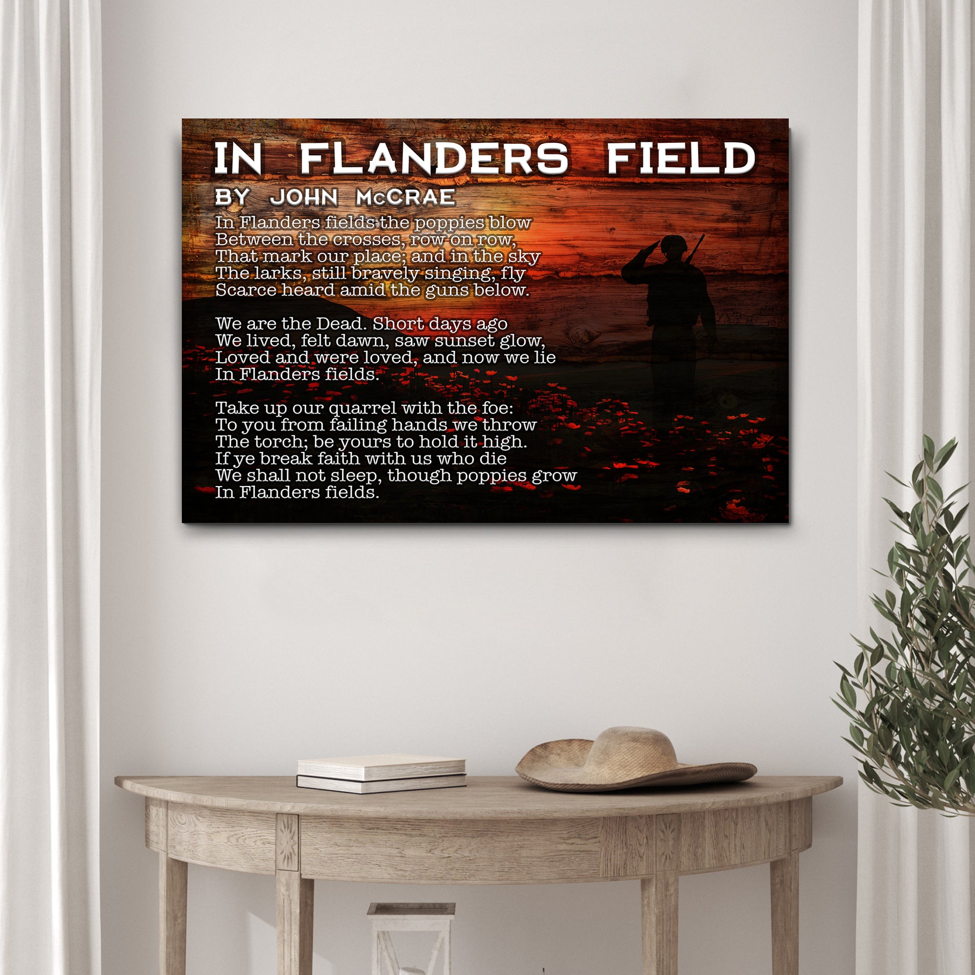 In Flanders Field By John McCrae Sign Style 2 - Image by Tailored Canvases