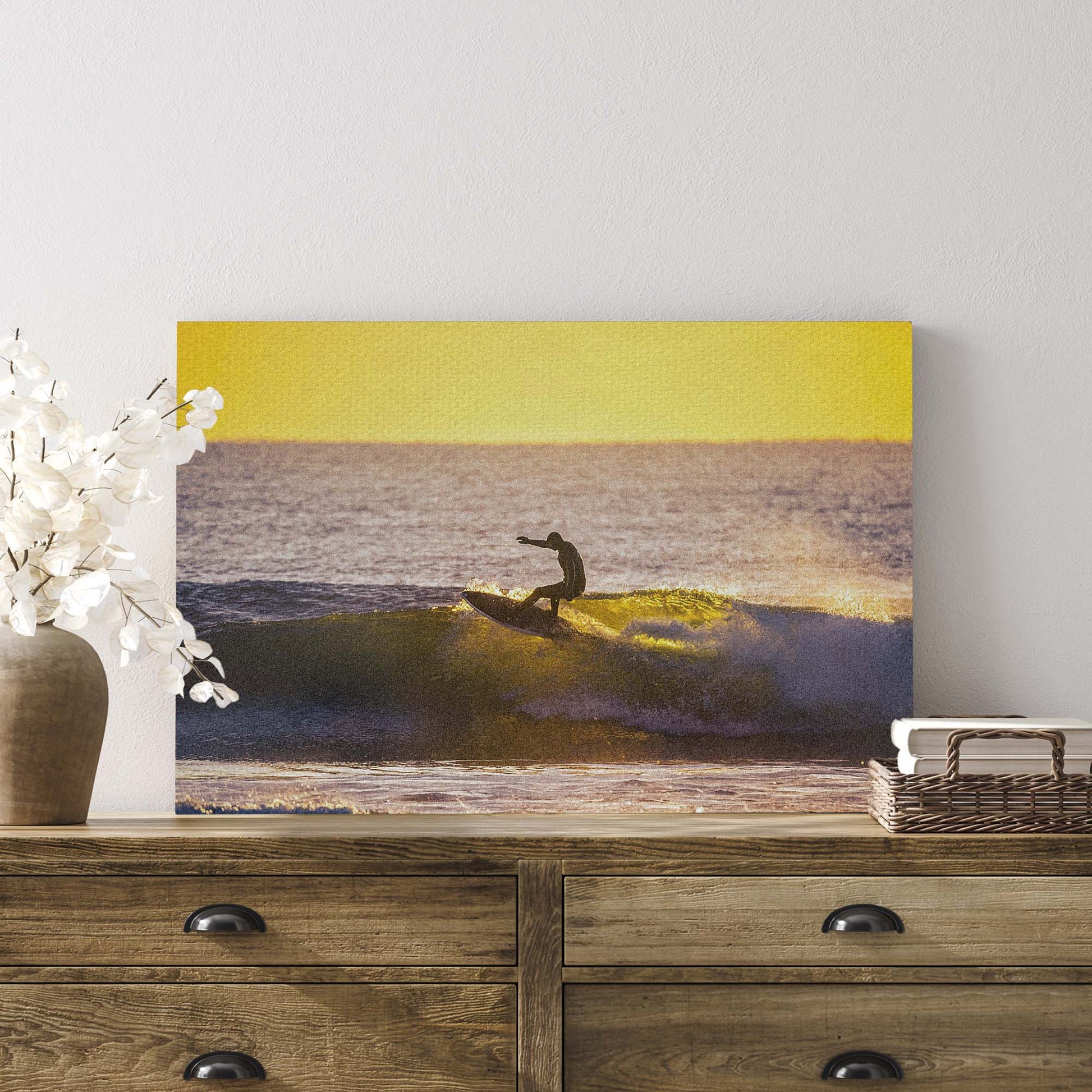 Surfing Silhouette Canvas Wall Art - Image by Tailored Canvases