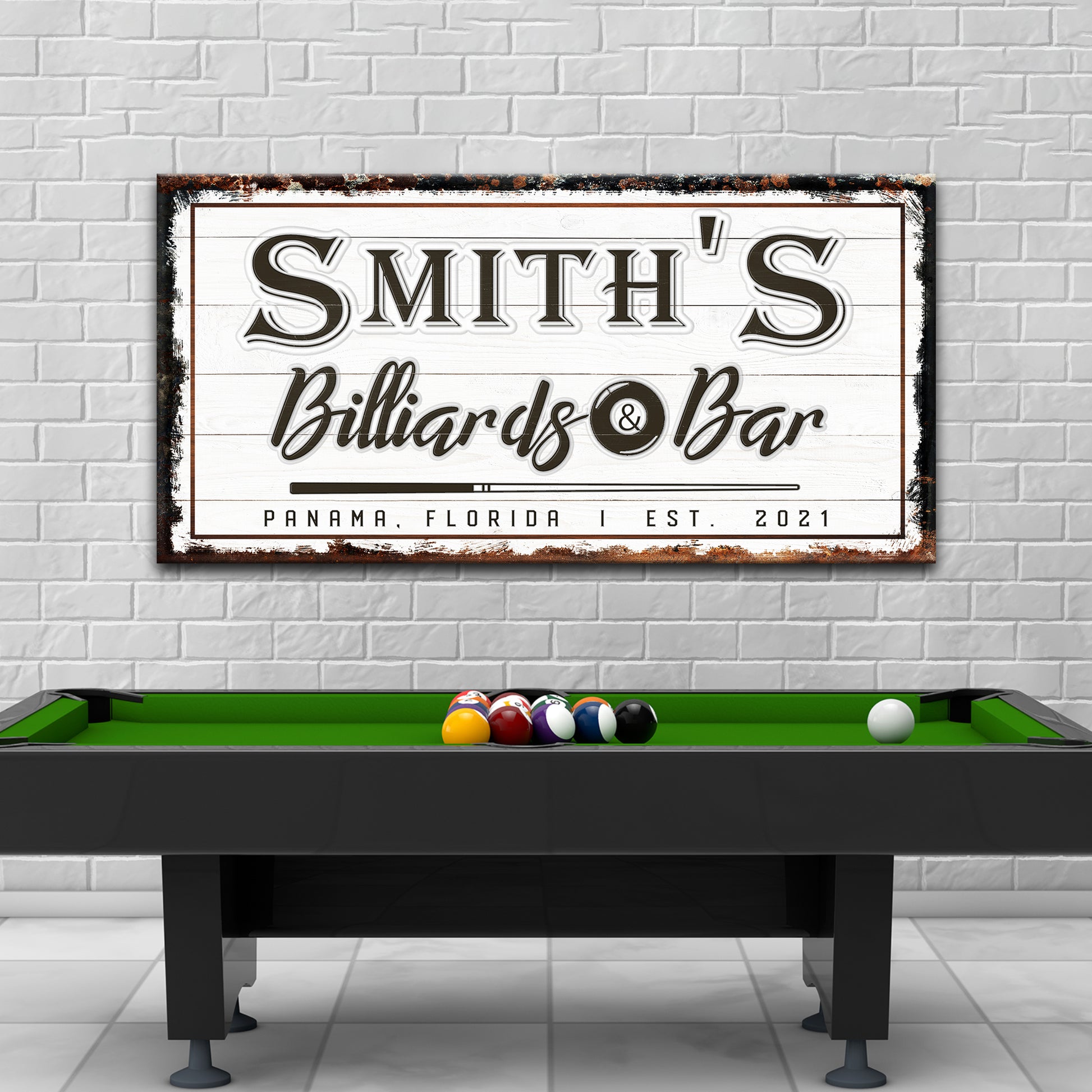 Billiards and Bar Sign Style 2 - Image by Tailored Canvases