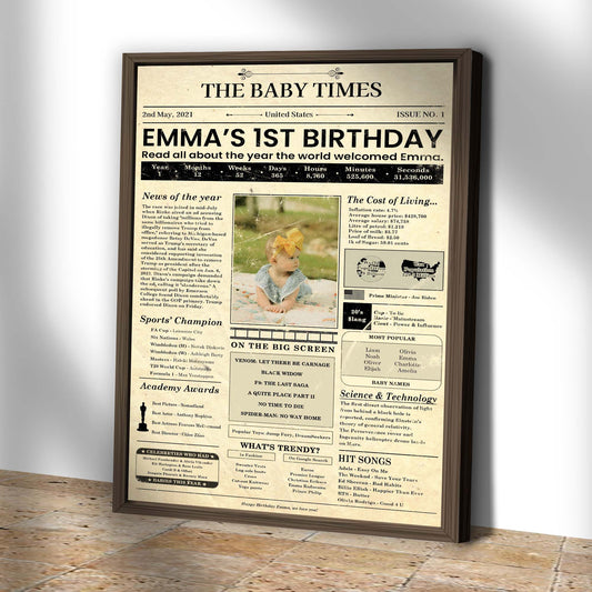 The Baby Times Sign Style 2 - Image by Tailored Canvases