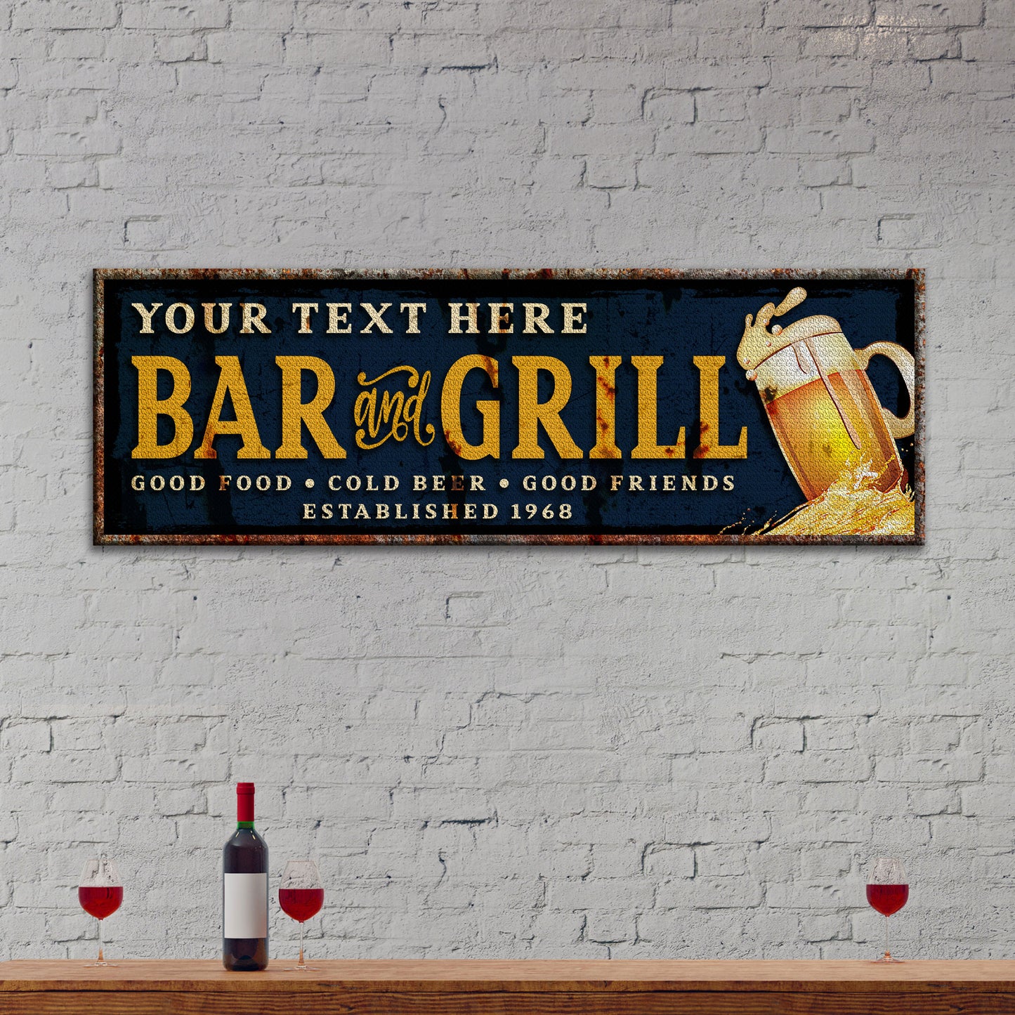 Bar And Grill Sign VI Style 2 - Image by Tailored Canvases