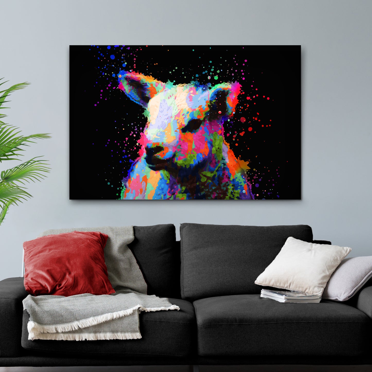 Colorful Sheep Canvas Wall Art Style 2 - Image by Tailored Canvases