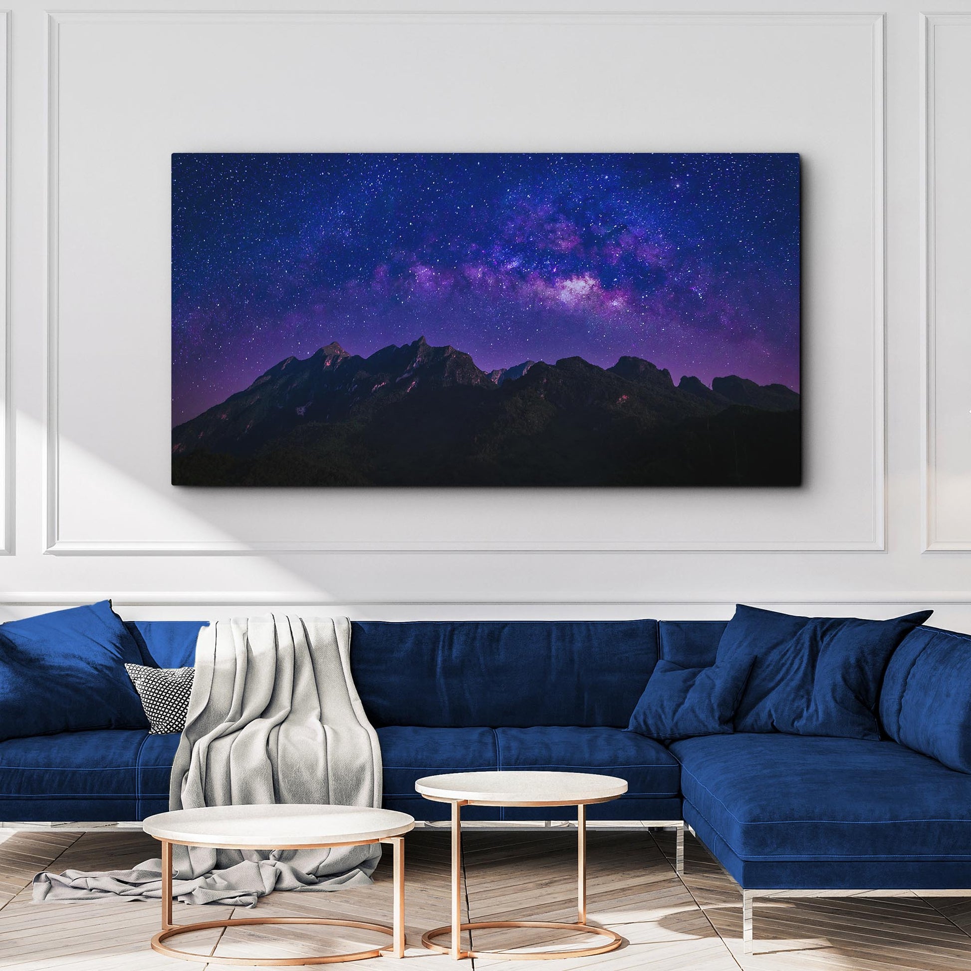 Milky Way Mountain Canvas Wall Art Style 2 - Image by Tailored Canvases