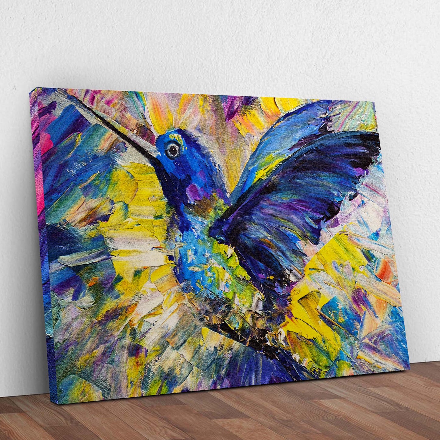 Hummingbird Abstract Canvas Wall Art Style 2 - Image by Tailored Canvases