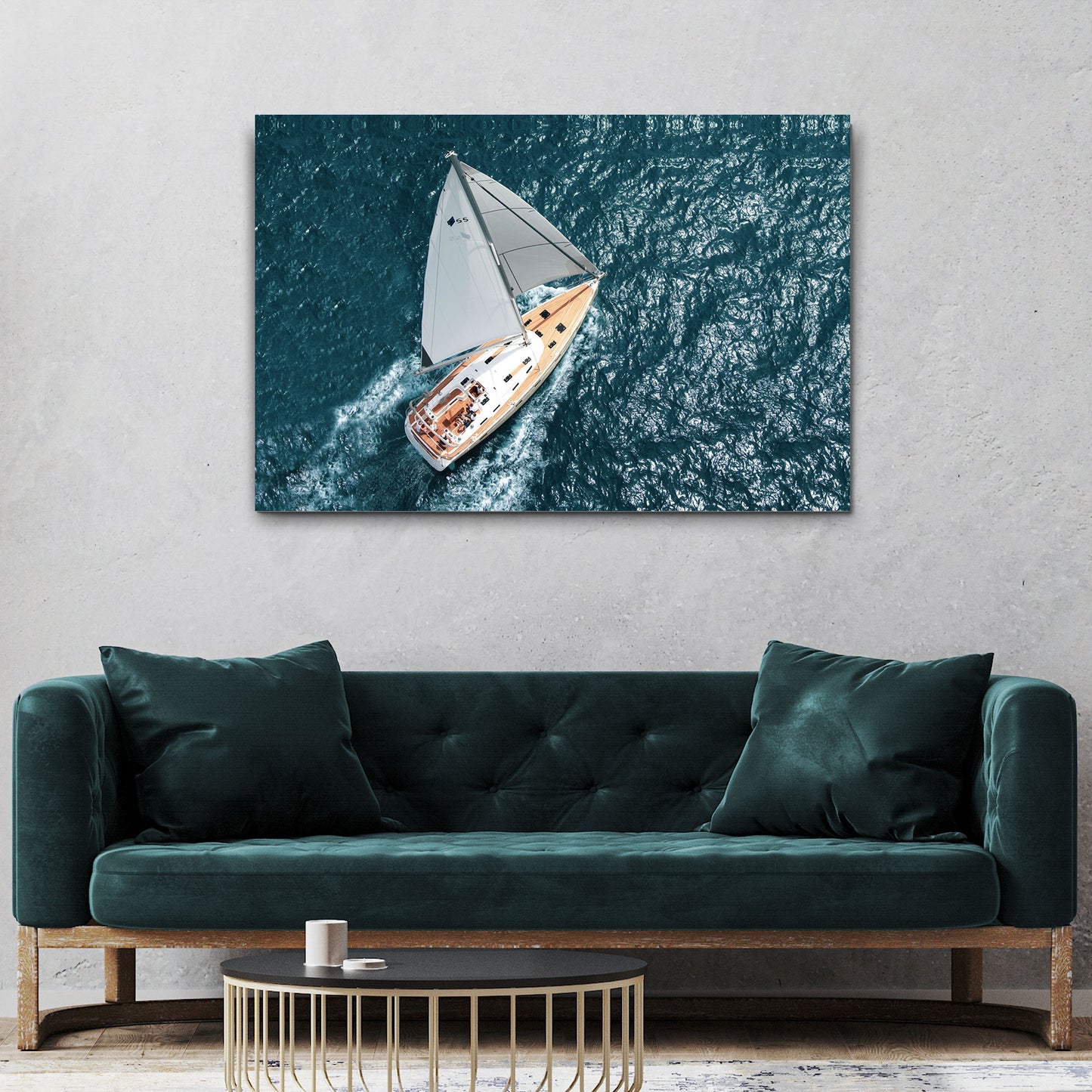 Boat Yacht Adrift Canvas Wall Art - Image by Tailored Canvases