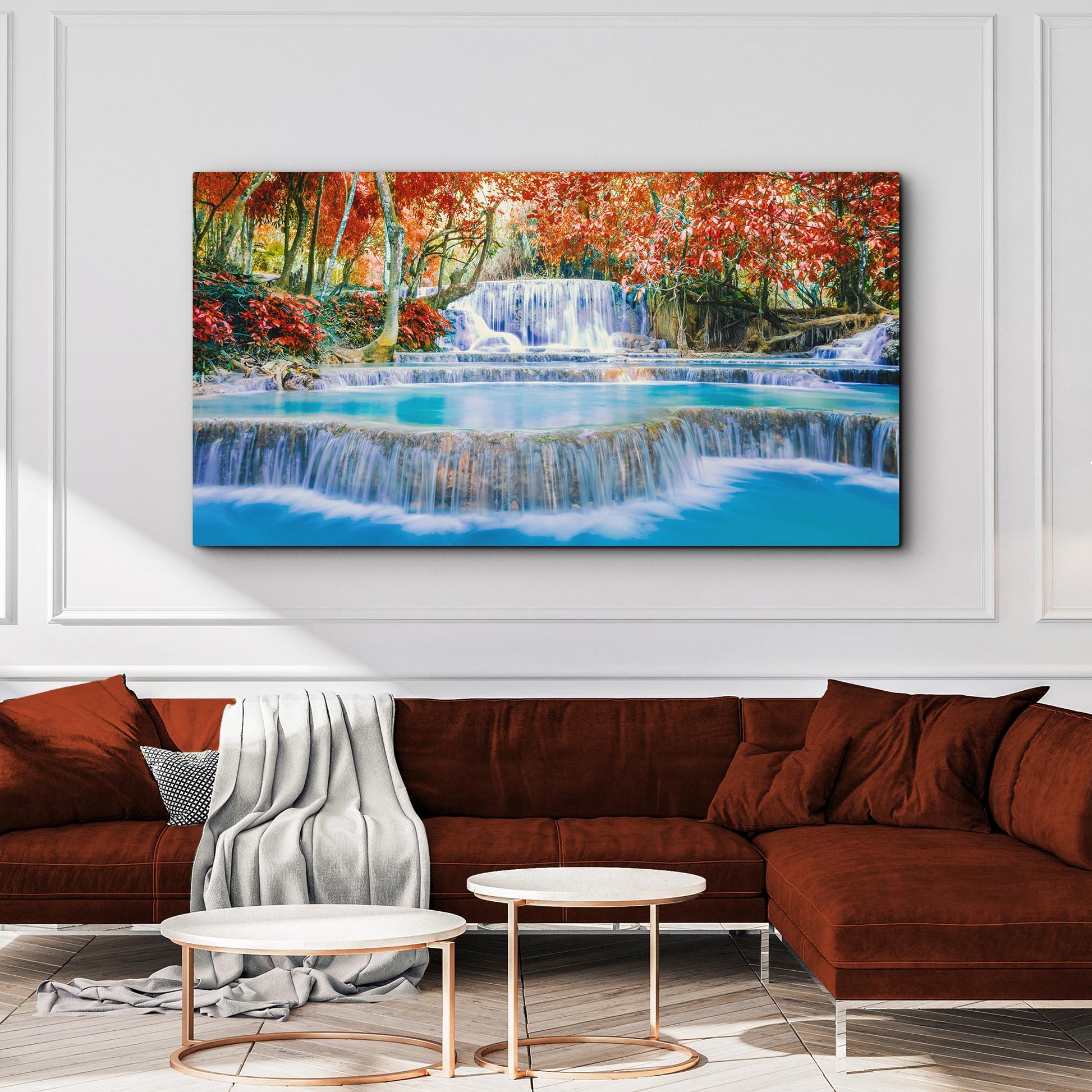 Kuang Si Falls Turquoise Lagoon Canvas Wall Art Style 2 - Image by Tailored Canvases