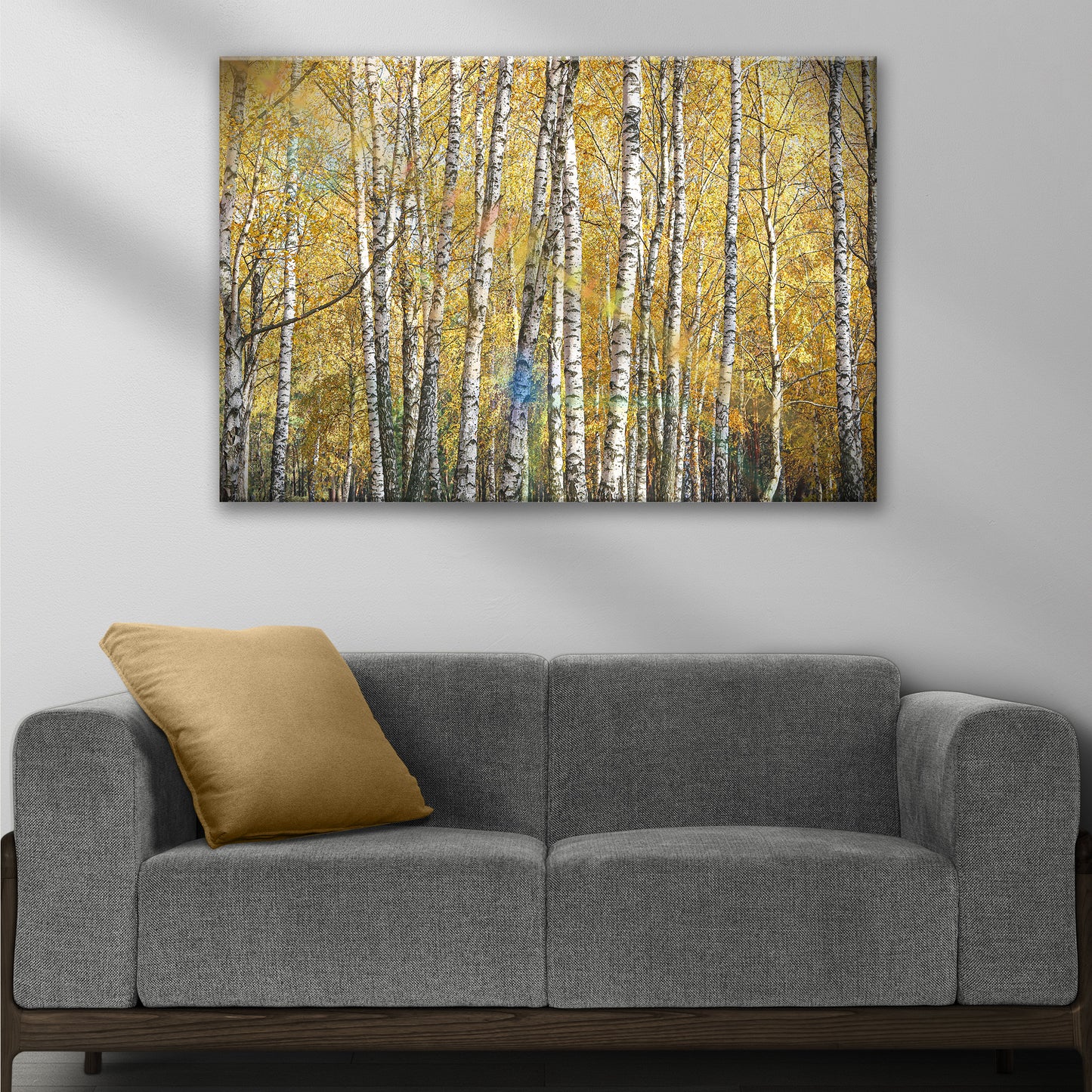 White Birch Trees With Golden Leaves Canvas Wall Art Style 2 - Image by Tailored Canvases