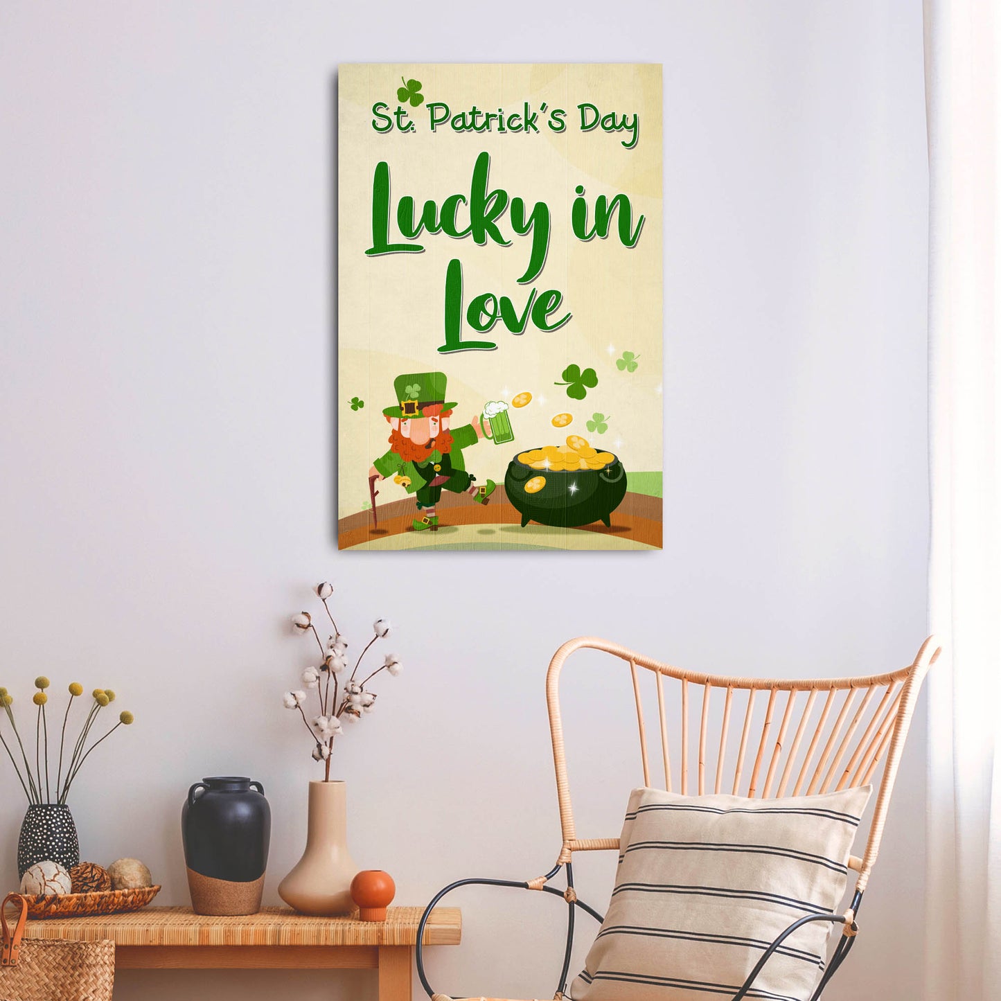 St. Patrick's Day Lucky In Love Sign - Image by Tailored Canvases