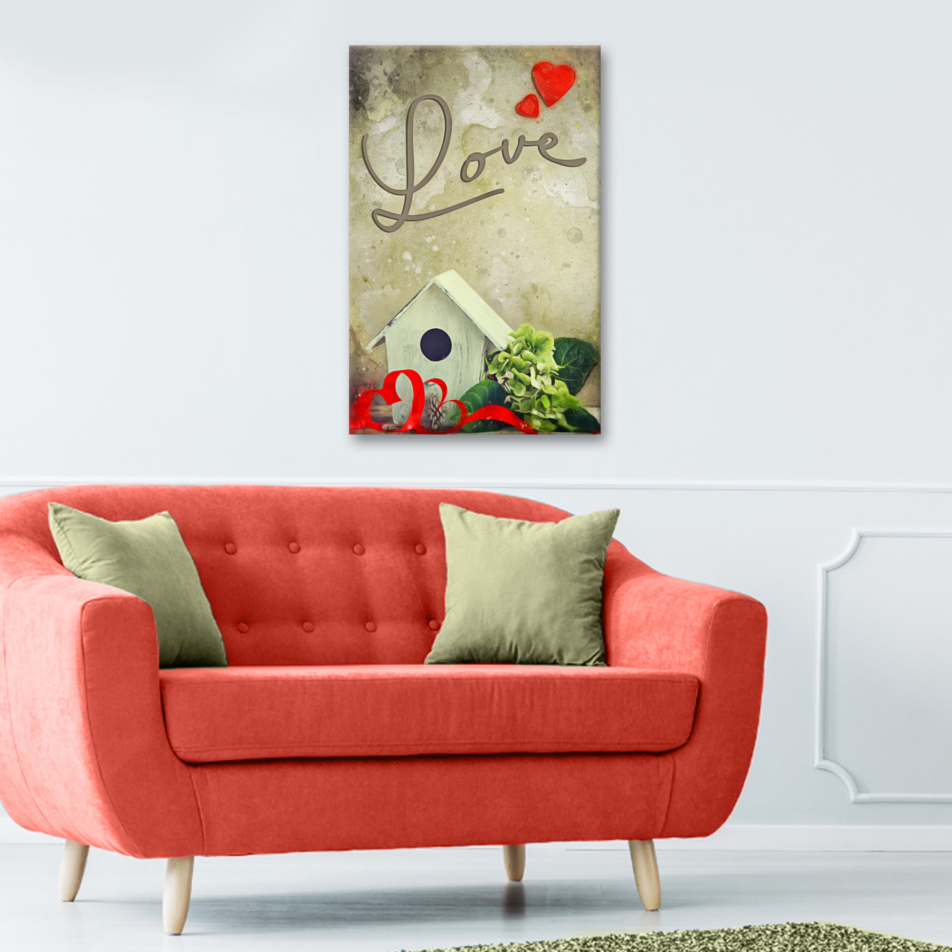 Rustic Valentine Birdhouse Sign - Image by Tailored Canvases