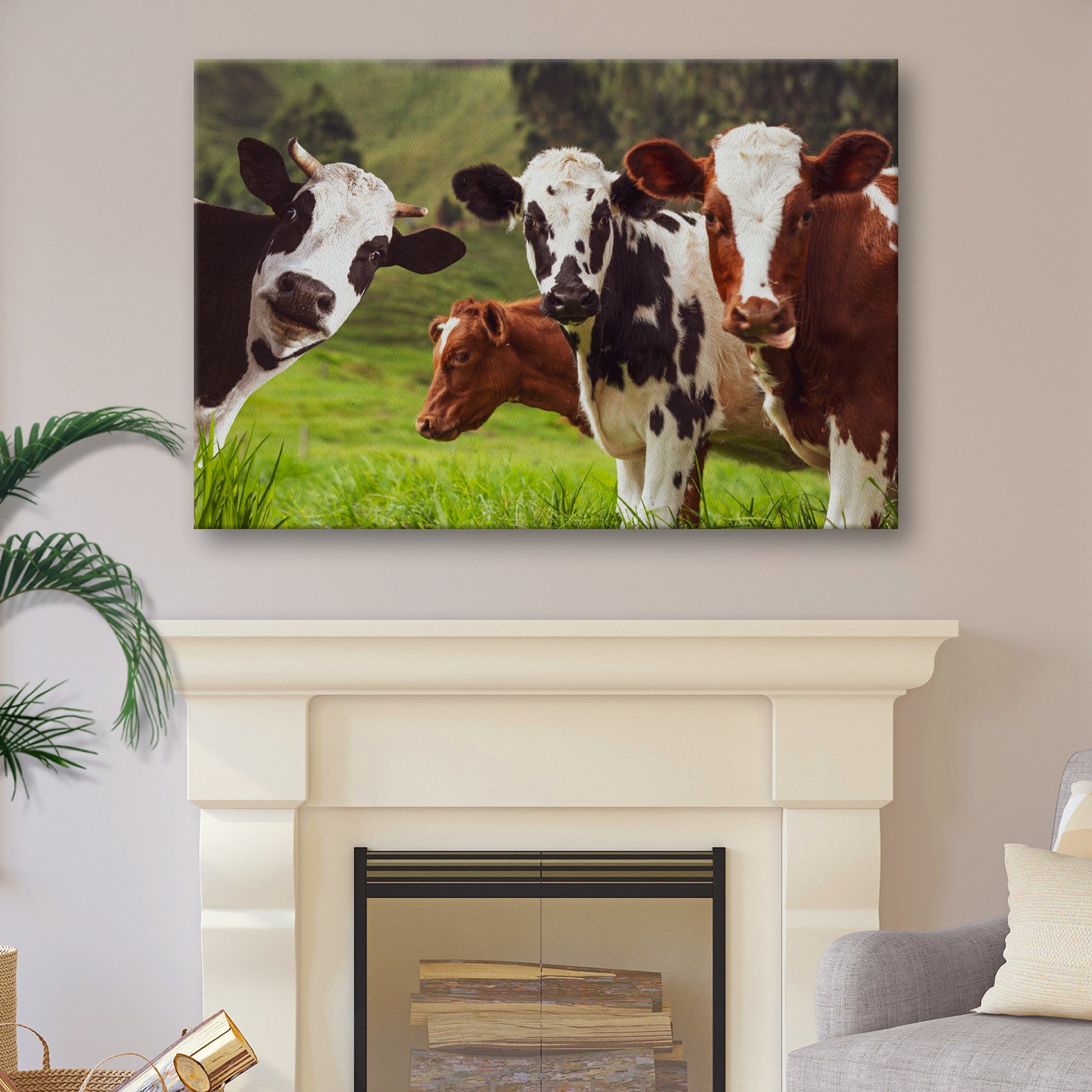 Lovely Cattles On Prairie Canvas Wall Art Style 2 - Image by Tailored Canvases